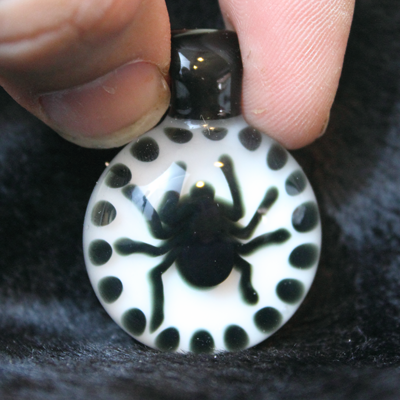 Spider glass pendant goth jewelry